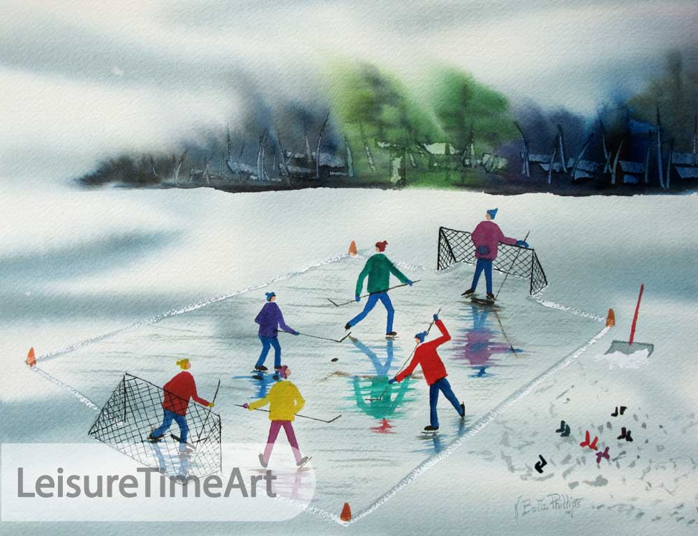 Ice Hockey Original Watercolor