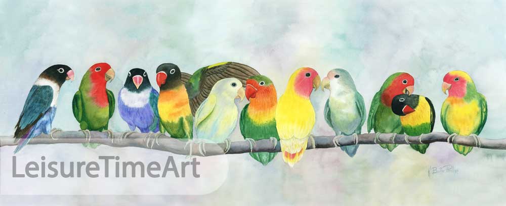 Love Birds Giclee Watercolor Reproductions