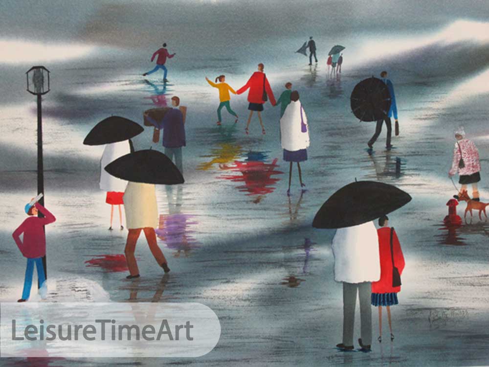 Rain People Original Watercolor