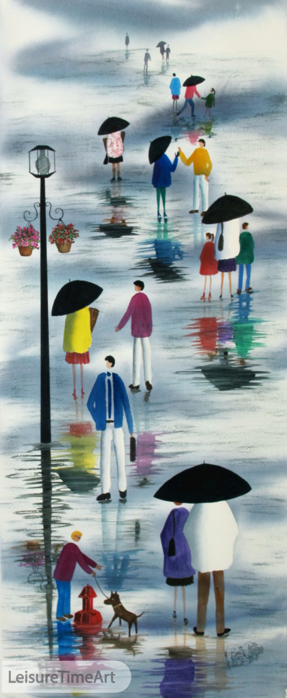 Rain People #5 Original Watercolor