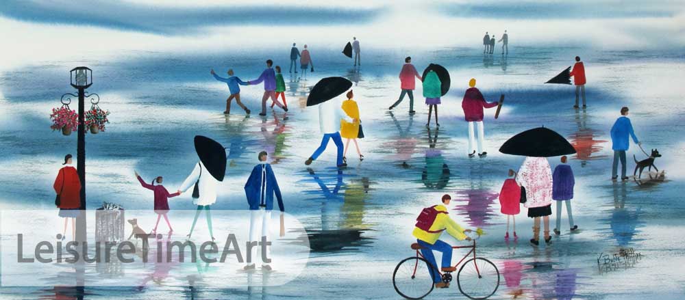Rain People #6 Original Watercolor