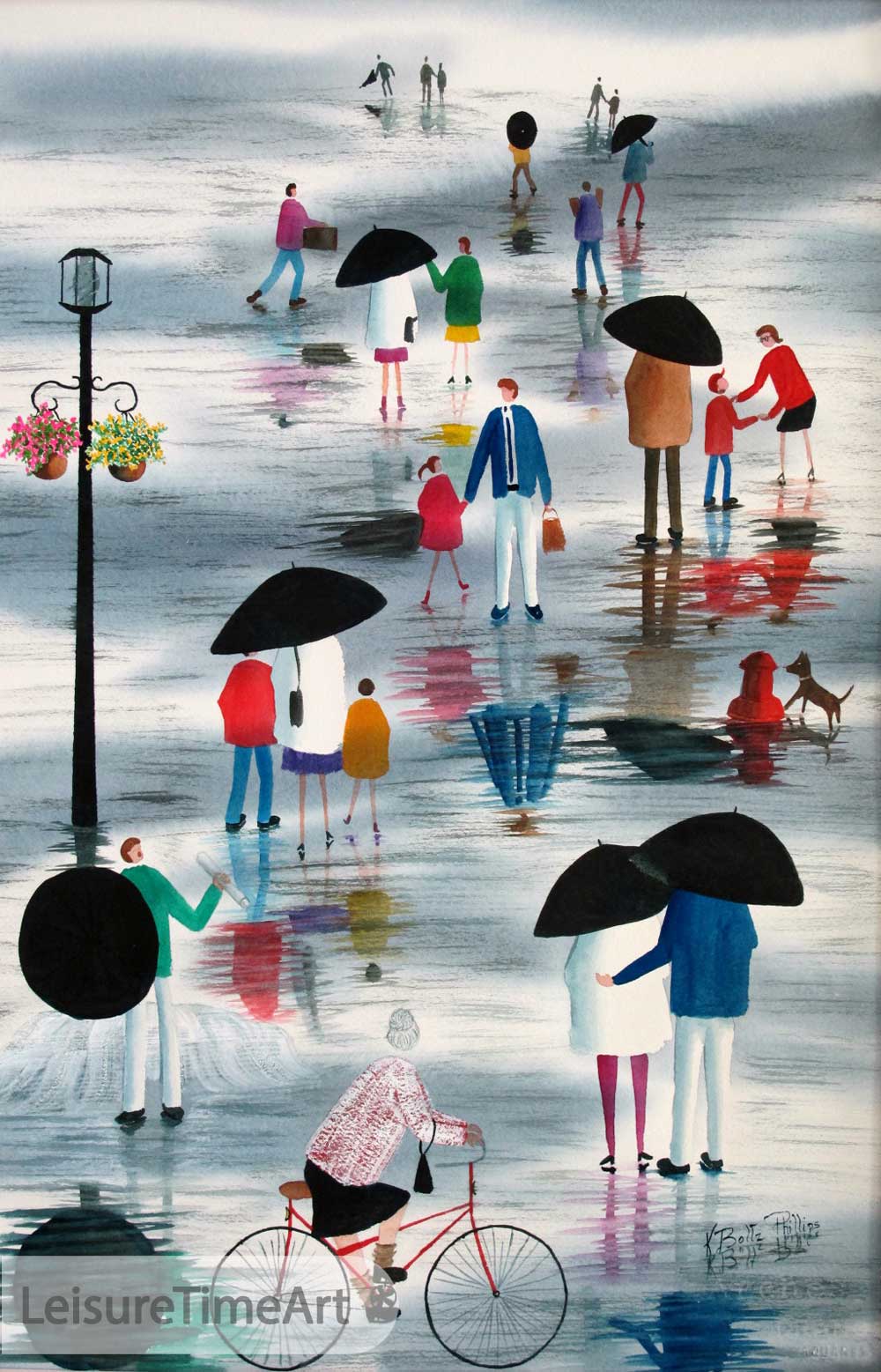 Rain People #8 Original Watercolor